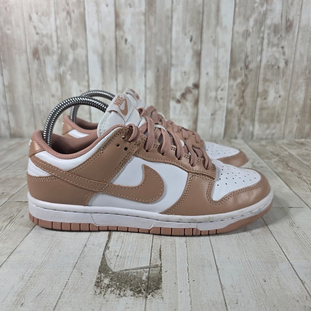 Nike Dunk Low Rose Whisper White‎ Pink Leather Sneakers DD1503-118 Womens 7